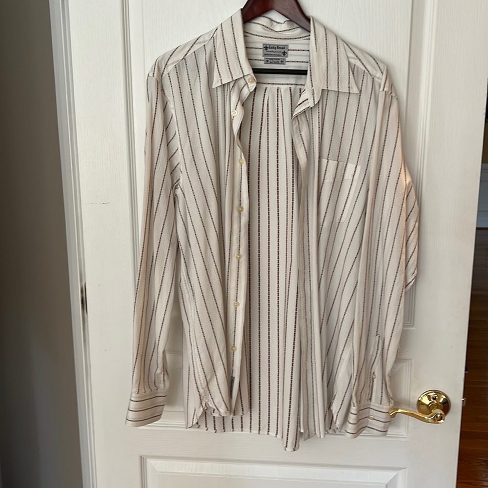 Xl  cream and brown Lucky Brand Dress shirt.